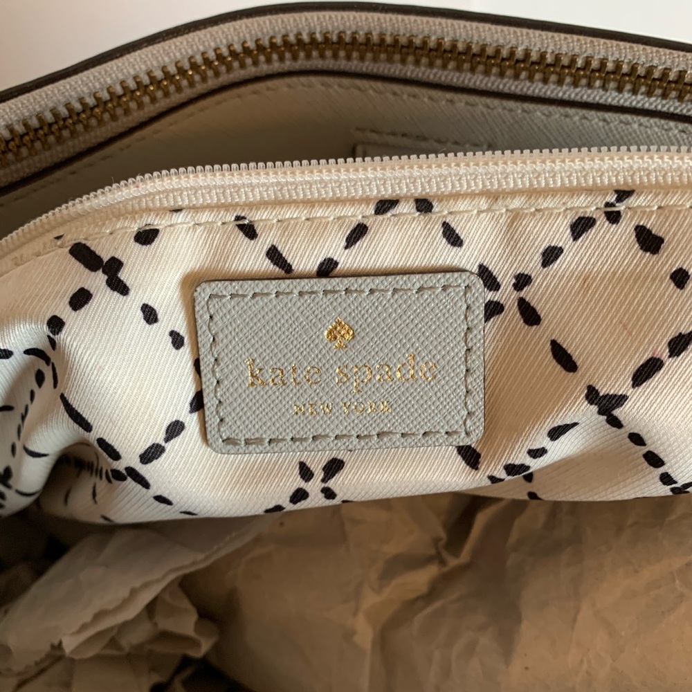 Kate Spade pebbled leather gray satchel/crossbody - Picture 4 of 8